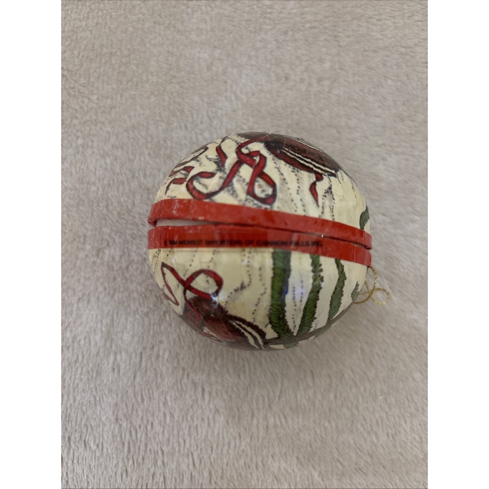 Lot Of 2 Vintage Paper Mache Christmas Ornaments From West Germany - Picture 4 of 10